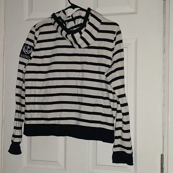 Ralph Lauren Navy & White Zip Up Hoodie - Picture 2 of 6
